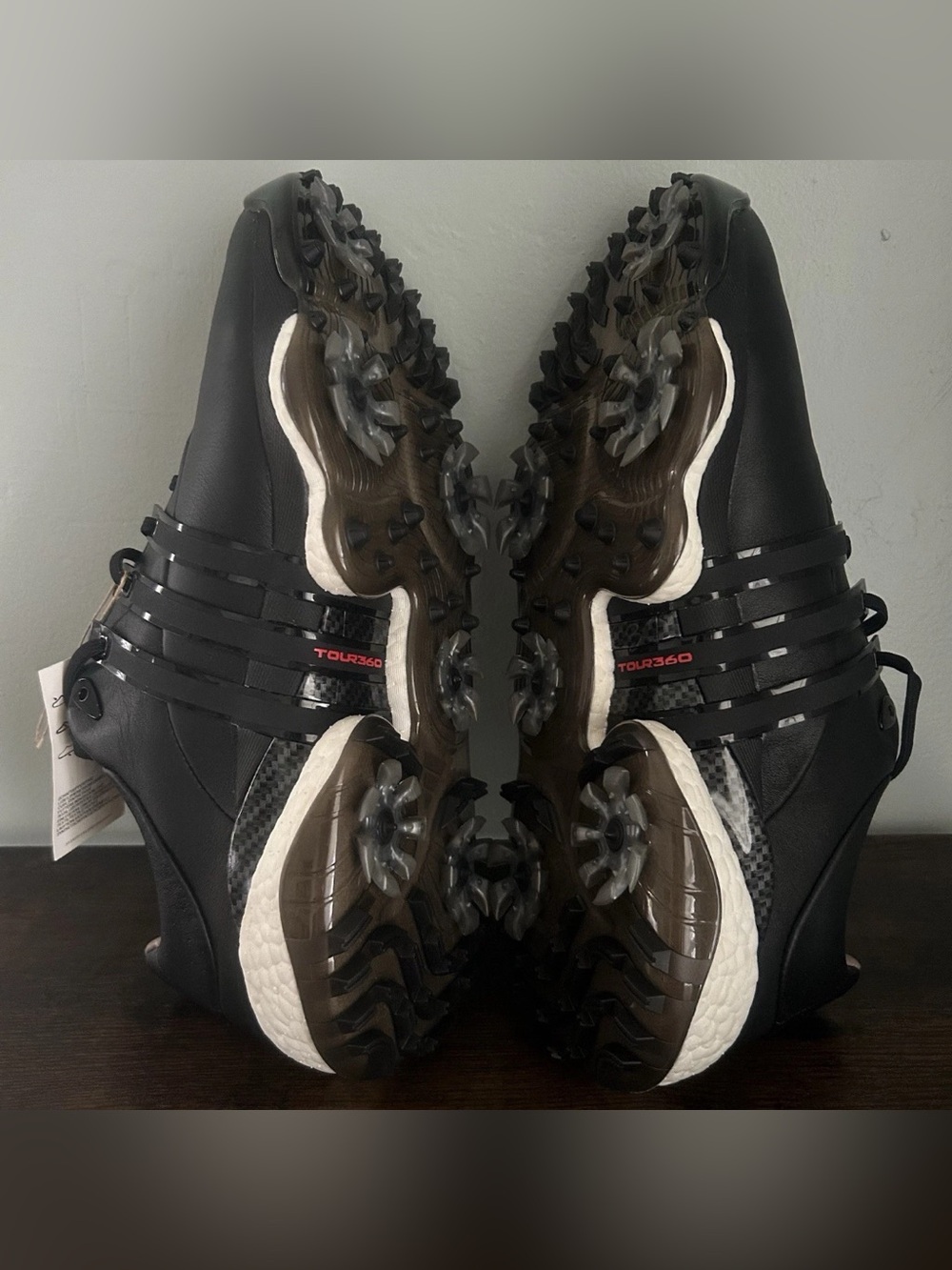 Adidas Tour360 22 Men’s Leather Golf Shoes Black Size 11.5 GZ3158 - Picture 6 of 10